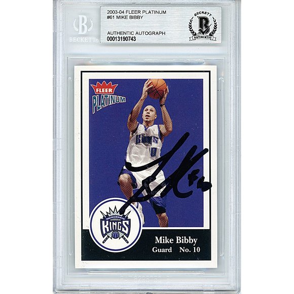 Mike Bibby Kings Signed 03-04 Fleer Basketball Card Beckett BAS Autograph Slab - Picture 1 of 5